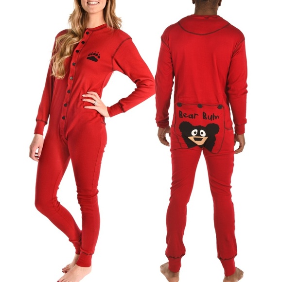 Lazy One Other - Bear Bum Adult Onesie Flapjack | Small | Red/Black